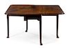 * A Mahogany Dropleaf Table Height 27 1/2 x width 42 1/2 x depth 17 1/2 inches (closed).