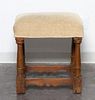 * A Jacobean Revival Walnut Stool Width 19 inches.