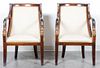 * A Pair of Empire Style Parcel Gilt Fauteuil Height 34 inches.