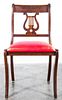 A Duncan Phyfe Style Mahogany Side Chair. Height 34 inches.