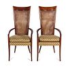 A Pair of Cane-Back Armchairs Height 44 inches.