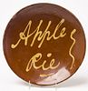 Redware Apple Pie Plate