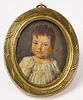 American 18th century Miniature Child's Portrait