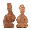 Two Pottery Figures of Men Height of taller 16 inches.
