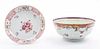 * Two Chinese Export Porcelain Articles Diameter of bowl 9 inches.