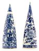 * A Pair of Chinese Porcelain Wall Pockets Height of taller 13 inches.