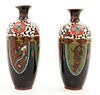 A Pair of Chinese Cloisonne Vases Height 7 1/4 inches.