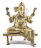 A Brass Figure of Ganesha Height overall 12 inches.