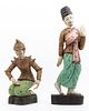 * Two Burmese Painted Figures Height of taller 27 1/4 inches.