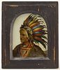 Reverse on Glass Painting of Indian Chief