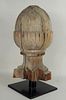 Architectural Turned Wood Acorn Form Finial/Stand
