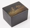 Russian Lacquer Tea Box with Painted Scene