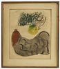 Chagall Hand Colored Print