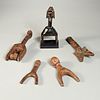 (5) African implements, Heddle pulleys, ex-museum
