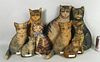 Nine Lithographed Fabric Cat Toys