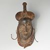Baule Peoples, wood and leather mask