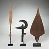 (3) African iron currency blades / weapons