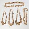 (5) large African terracotta bead necklaces