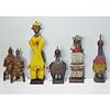 Group (6) African beaded carved wood dolls
