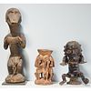 (3) West African style carved wood figures