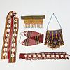 Group (5) tribal beaded accessories