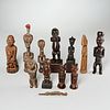 Collection (12) African style wood carvings