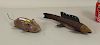 Two Folk Art Carved & Painted Fishing Lures