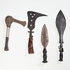 (4) African iron axe and knife currencies