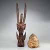 (2) African carved and painted wood masks