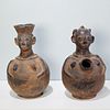 Kuba Peoples, pair figural head jugs