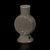 An Unusual Chinese celadon-glazed miniature molded moonflask 青釉袖珍月亮瓶 Probably Ming/early Qing dynasty 或明至清早期