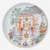 A Chinese famille rose-decorated porcelain small dish 粉彩人物小盘