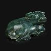 A large Chinese spinach jade recumbent water buffalo 菠菜绿玉水牛