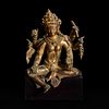 A Nepalese gilt copper alloy figure of Vasudhara 尼泊尔持世菩萨鎏金铜造像 12th century or later 十二世纪或更晚