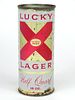 1961 Lucky Lager Beer 16oz  One Pint Flat Top Can L232-12