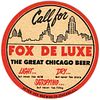 1937 Fox De Luxe Beer 4 inch coaster Coaster IL-FOX-4
