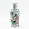 CHINESE FAMILLE VERTE IMMORTALS ROULEAU VASE