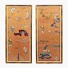 PAIR, CHINESE FRAMED FIGURAL EMBROIDERY WORKS