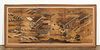 JAPANESE LARGE FRAMED PAINTED FIGURAL SCREEN