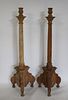 A Pair Of Carved Wood Torchieres