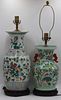 (2) Chinese Famille Rose Vases as Lamps.