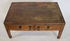 Antique asian Hard Wood 2 Drawer Low Table