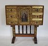 Antique Continental Carved, Paint & Gilt Decorated