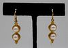 JEWELRY. Pair of Temple St Clair 916 Gold & Pearl