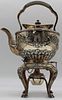 SILVER. English Silver Kettle on Stand with