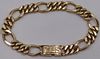 JEWELRY. 14kt Gold Figaro Chain Link Bracelet.