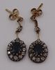 JEWELRY. 14kt Gold, Sapphire, and Diamond Earrings