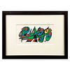 JOAN MIRÓ, Japón, de la carpeta Miró Escultor, 1974, Firmada en plancha, Litografía sin número de tiraje, 19.5 x 39.8 cm.