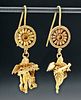 Greek Hellenistic Gold Earrings w/ Erotes ex-Christie's