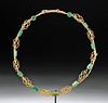 Fine Roman Gold Hercules Knot & Glass Bead Necklace